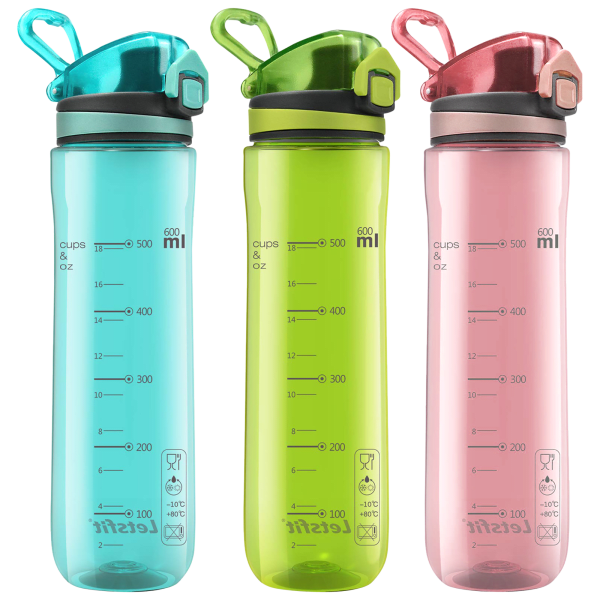 Pick-Your-2-Pack: Letsfit Tritan Plastic Water Bottle (21 oz)