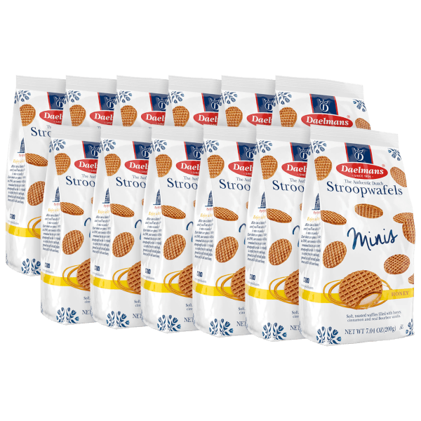 300-Pack: Daelmans Mini Soft Toasted Honey Stroopwafels (12 Pouches)