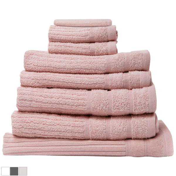 Royal Comfort 8-Piece 600 GSM Egyptian Cotton Towel Set with Mat