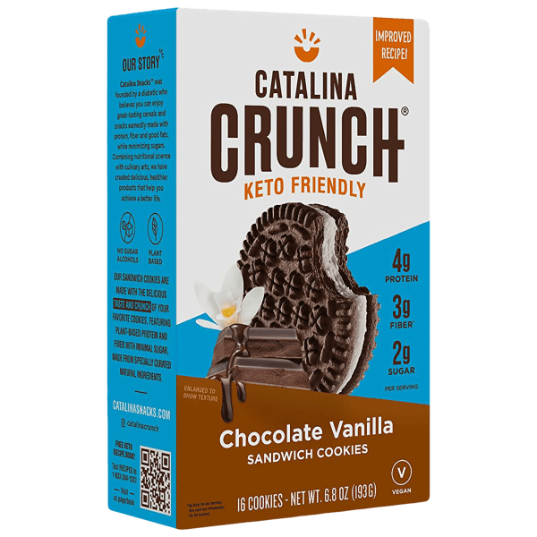 SideDeal 6Pack Catalina Crunch Chocolate Vanilla Keto Sandwich Cookies