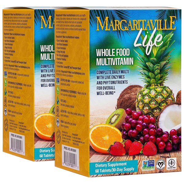 2-Pack: Margaritaville Life Whole Foods Multivitamin Tablets