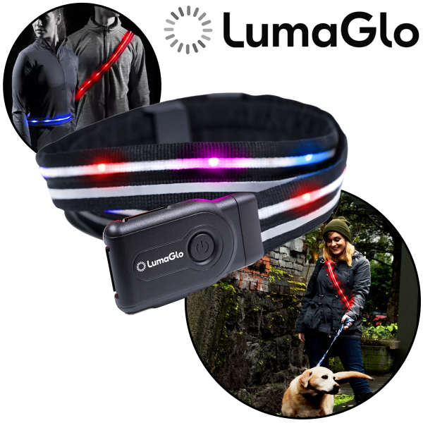 LumaGlo LED Crossbelt Size S/M New Light Up Belt Safety Gear 