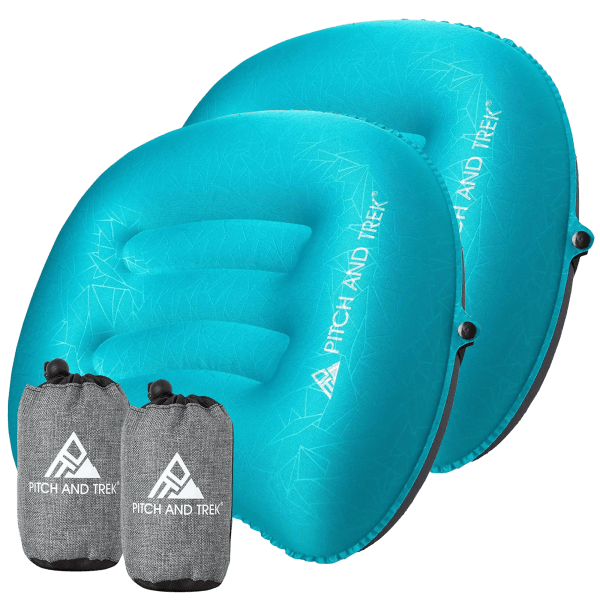 2-Pack: Pitch and Trek Inflatable Pillows for Camping & Travel