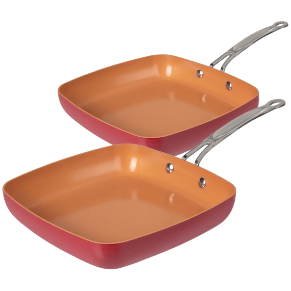 2-Pack: Red Copper 10" Square Pans
