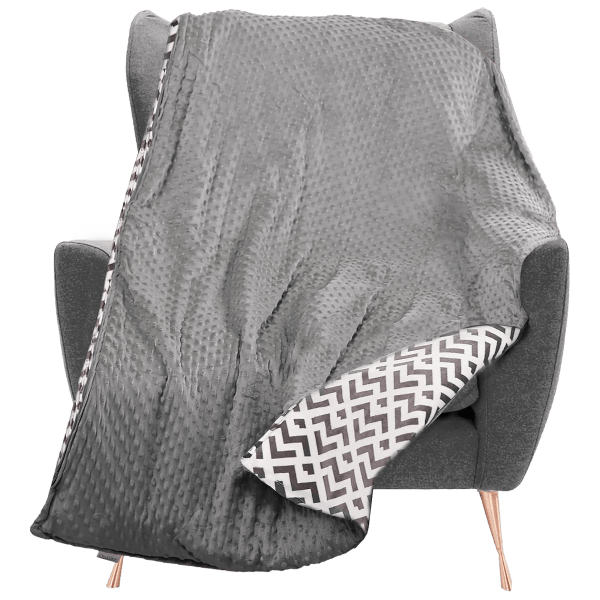 Quility King 86" x 92" Weighted Chevron Blanket for Adults (15 lbs)