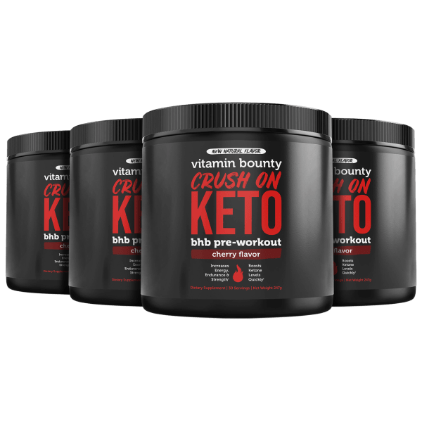 4-Pack Vitamin Bounty Pre-Workout Keto Supplement in Cherry Flavor