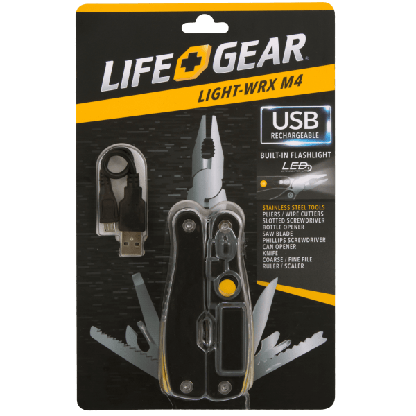 Life Gear 12-in-1 Multi-Tool with Rechargeable LED Flashlight