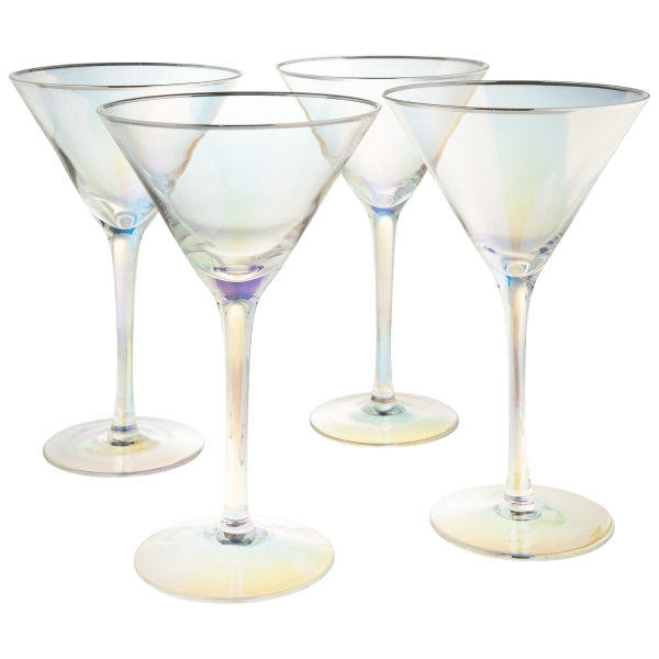 SideDeal 4Pack Aragon Iridescent Martini Glasses by Shiraleah Chicago