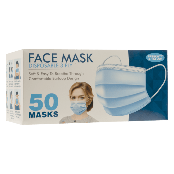 MorningSave: 50-Pack: Disposable 3-Ply Face Masks