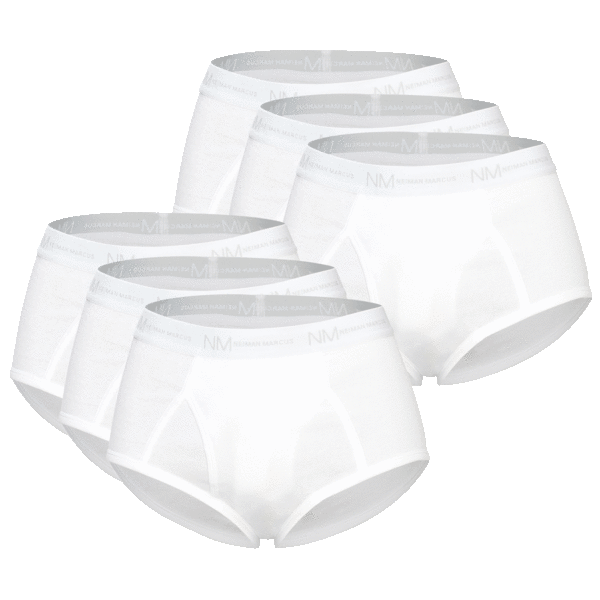 Neiman Marcus Men's 3 or 6 Pack Traditional Cotton Stretch Briefs