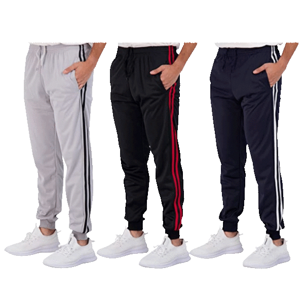 MorningSave: 3-Pack: Men's Fleece Active Tricot Joggers with Pockets
