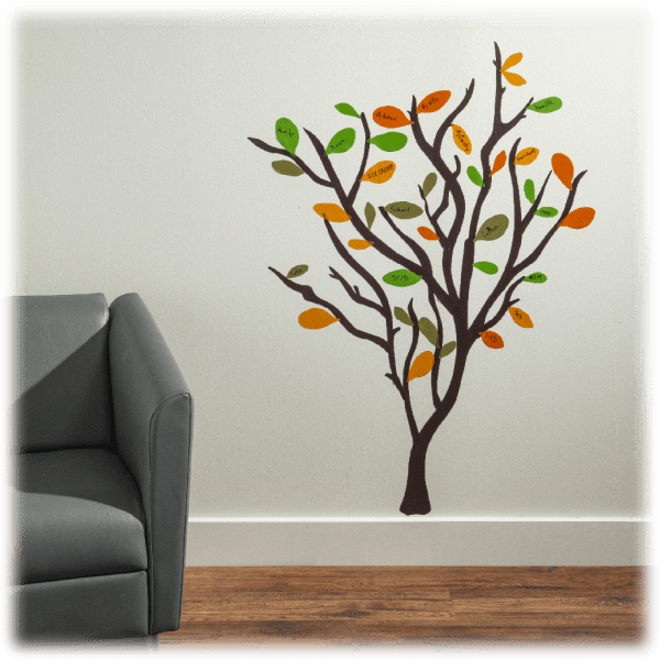 Growing Gratitude Tree 119 Wall Decals with Bonus Ornament Set