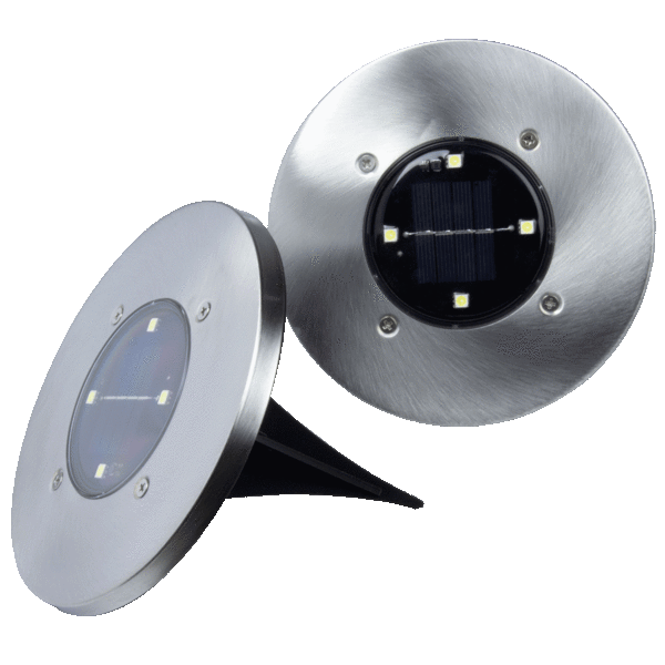 2-Pack: Jumbo In-Ground Solar Pathway Lights with Bright LED