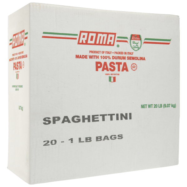 20lb Case of Roma Spaghettini Pasta (20 units of 1lb or 2 units of 10lbs)