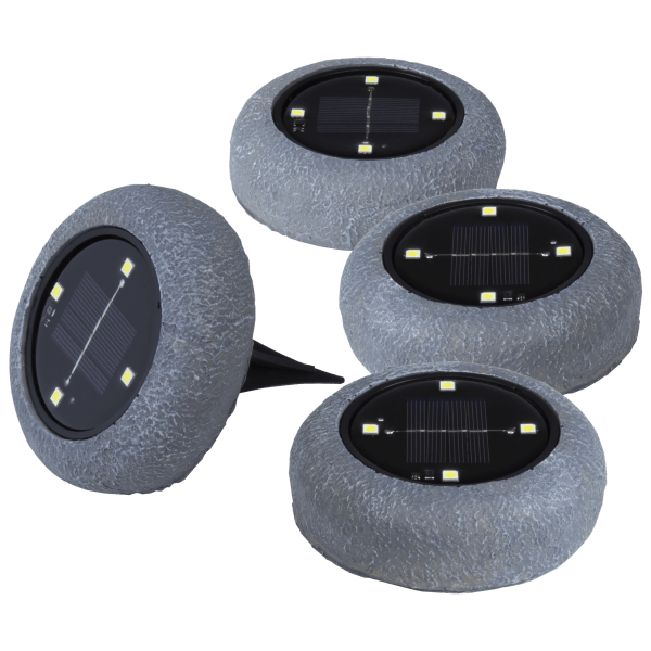4-Pack: Rock-Look Solar Pathway Lights with Bright LEDs
