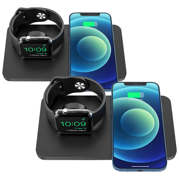 2-Pack: Seneo 2 in 1 Dual Wireless Charging Pad With iWatch Stand