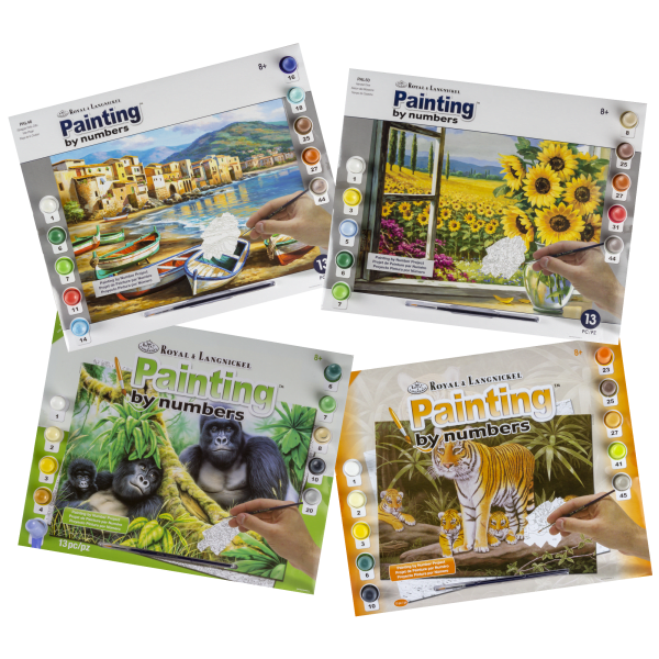 4-Pack: Royal & Langnickel Large Painting by Numbers Set