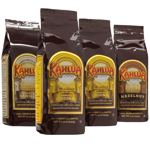 4-Pack: Kahlua 12oz Bags of Assorted Flavored Ground Coffee