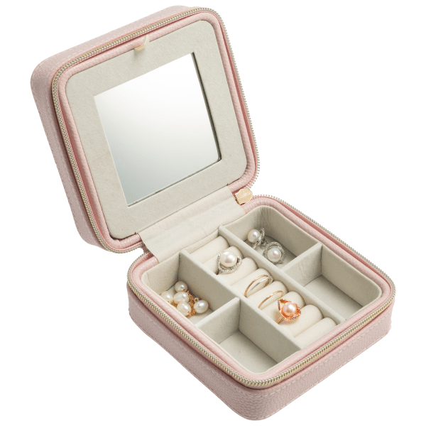 MorningSave Croft Avenue Travel Jewelry Case with Mirror, Hidden