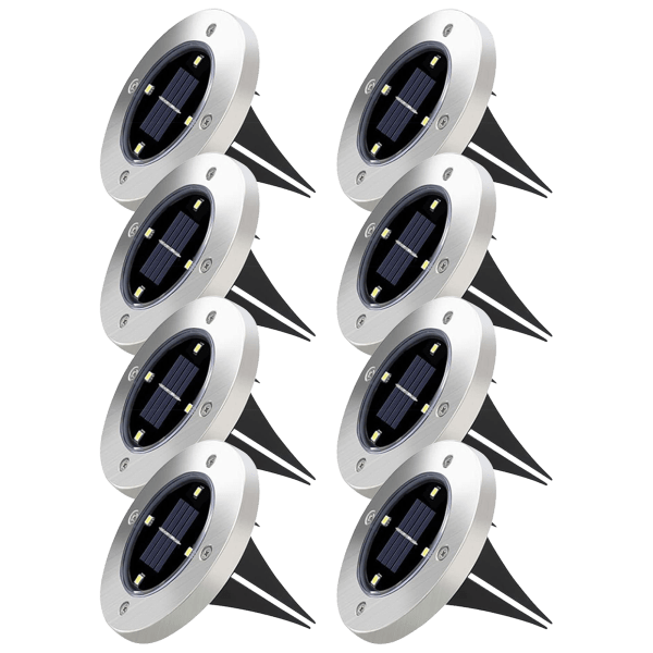 8-Pack: In-Ground Solar Pathway Lights with Bright LEDs