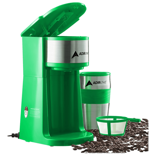 SideDeal Adirchef Mini Single Serve Coffee Maker With 15 Oz. Travel Mug