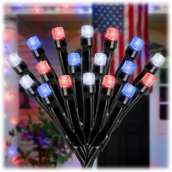 MorningSave Touch of Eco Solar Powered 125 LED String Lights Red