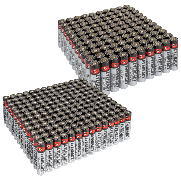 Eveready Silver Alkaline Batteries (110 AA or 168 AAA)