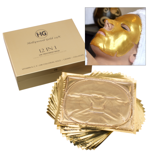 MorningSave Hollywood Gold 24K Facial Treatment Mask 12in1 Box