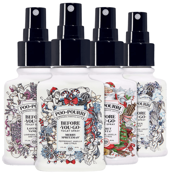4-Pack: Poo-Pourri 2oz Holiday Scents with Gift Bags