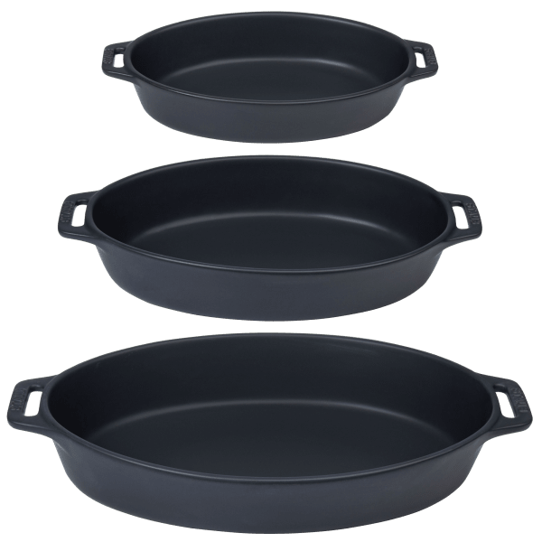 Staub Ceramic Oval Matte Black Baking Dish