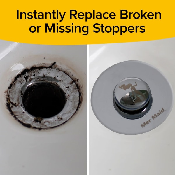 MorningSave: 2-Pack: Mer-maid Drain Magic Sink Stoppers Deluxe