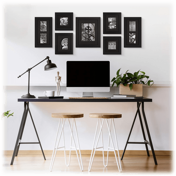 Meh 7Pack Gallery Perfect Black Wood Photo Frame Set