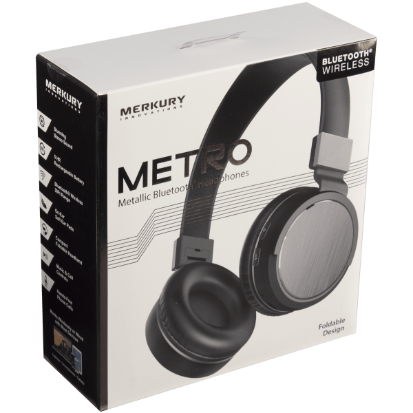 MorningSave Merkury Innovations Metro Metallic Bluetooth Headphones