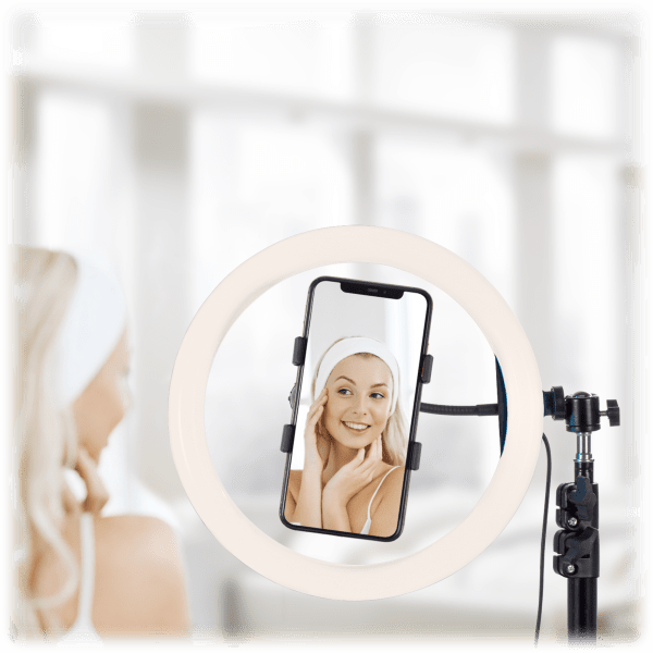 Tech Squared 10-Inch Social Media Ring Light with Tripod Extendable to 5ft