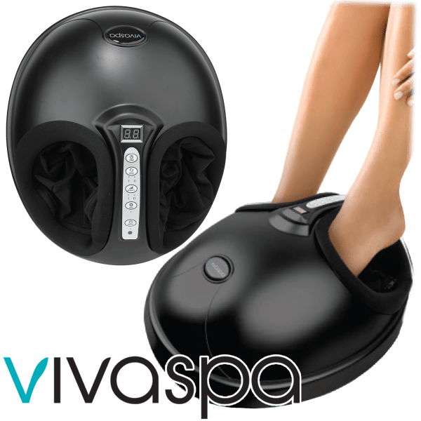 VivaSpa Shiatsu Air Pressure Foot Massager with 360 Degree Heat and Kneading