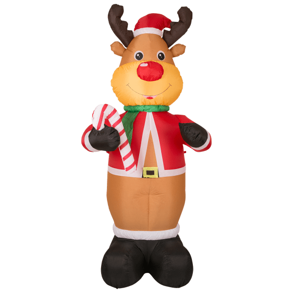 Inflatable Reind MorningSave: Glitzhome 8ft Lighted Inflatable Reindeer Decor