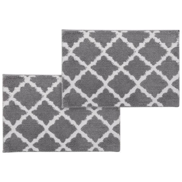 MorningSave: Bibb Home 2-Piece Trellis Micro Shag Bath Rug Set