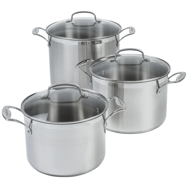 Cuisinart Classic 6-Piece Brushed Stainless Steel Stock Pot Set