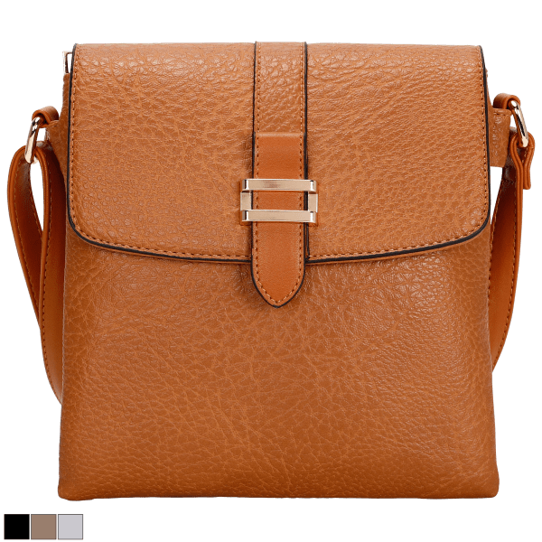 La Terre Vegan Leather Crossbody With Belt Trim Detail Flap