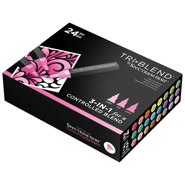 24-Piece Set: Spectrum Noir Professional TriBlend Alcohol Markers in 72 Colors