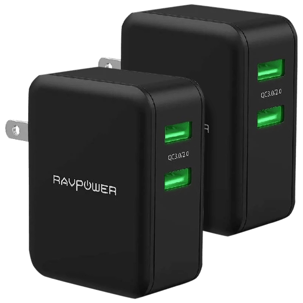 2-Pack: RAVPower Turbo 36W 2-Port Wall Chargers