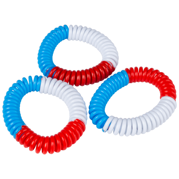 8-Pack: Red, White & Blue Mosquito Repellent Bands (24 Bracelets Total)