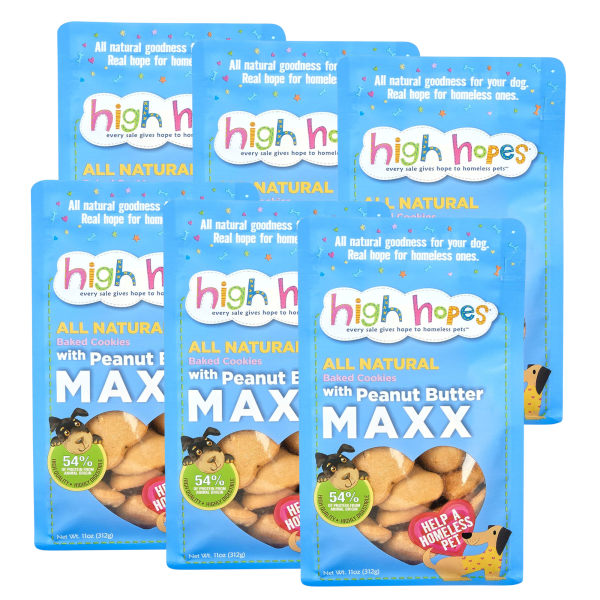 6-Pack: High Hopes Peanut Butter Maxx Cookies for Dogs (6x 11oz)