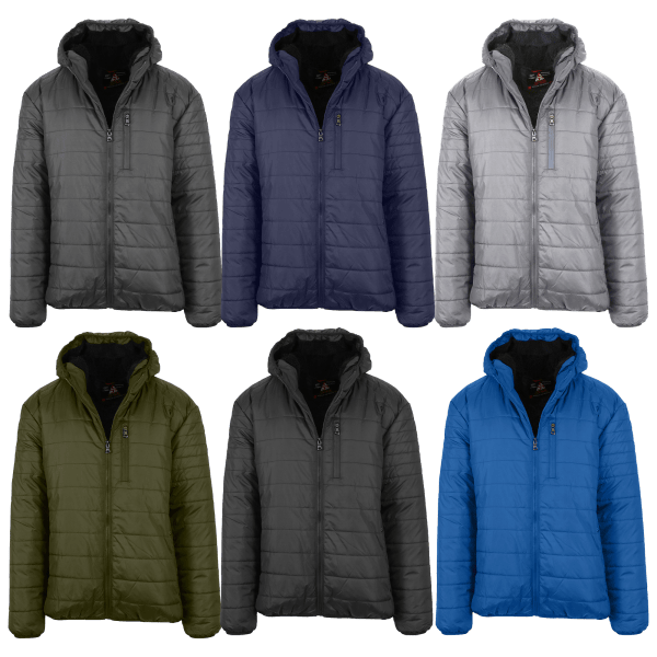 SideDeal: Galaxy by Harvic Men's Sherpa-Lined Hooded Puffer Jacket