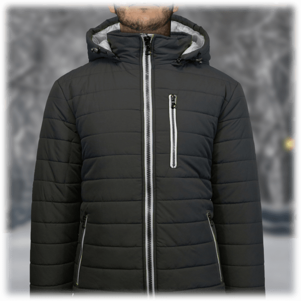 MorningSave: Men's Puffer Bubble Jacket with Contrast Color Trim Design