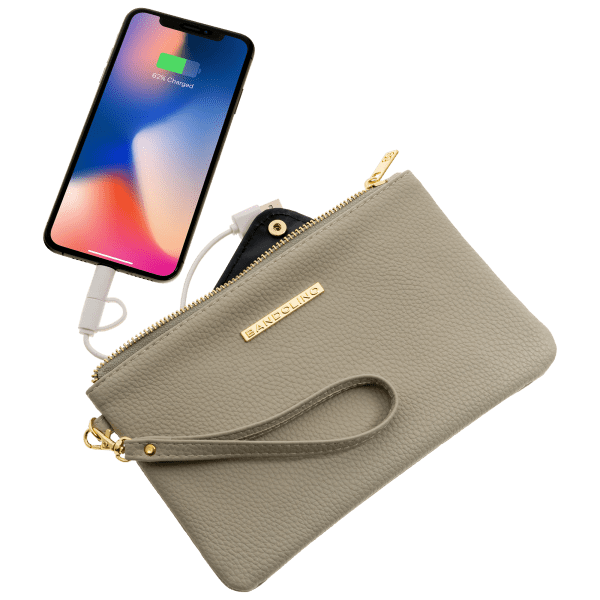 Bandolino Grey Charging Pouch Wristlet