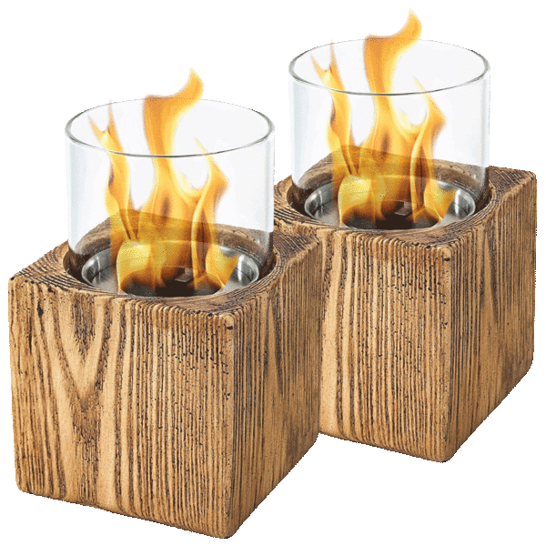 2-Pack: Home Zone Living Concrete Portable Table-Top Fire Bowl