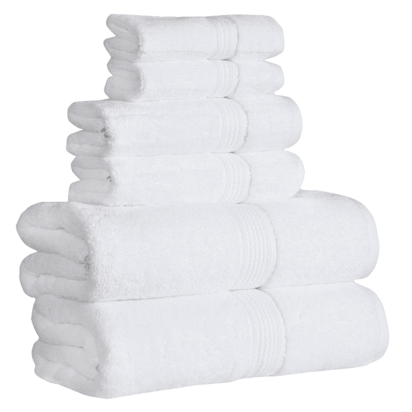 Avira Home 6-Piece Classic Zero Twist 100% Cotton Towel Set