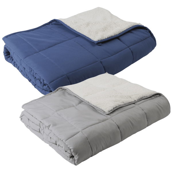 Great Bay Home Microfiber & Sherpa Reversible Weighted Blanket 48"x72"