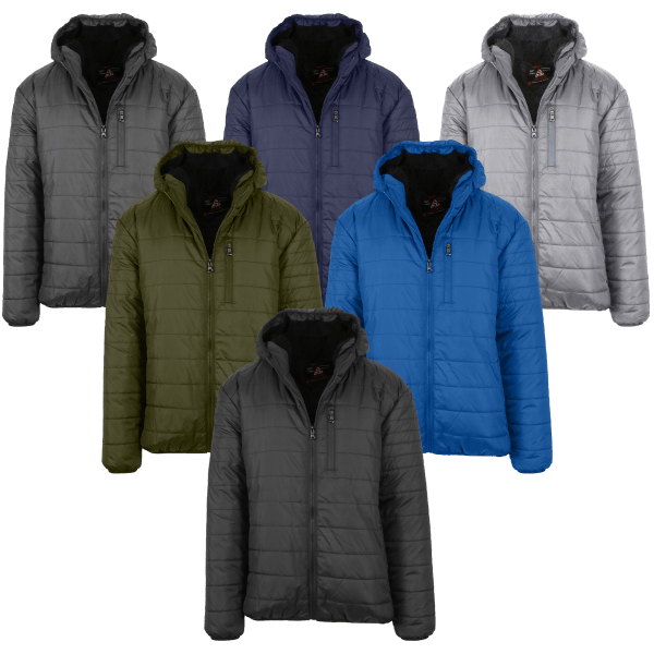 MorningSave: Men's Sherpa-Lined Hooded Puffer Jacket